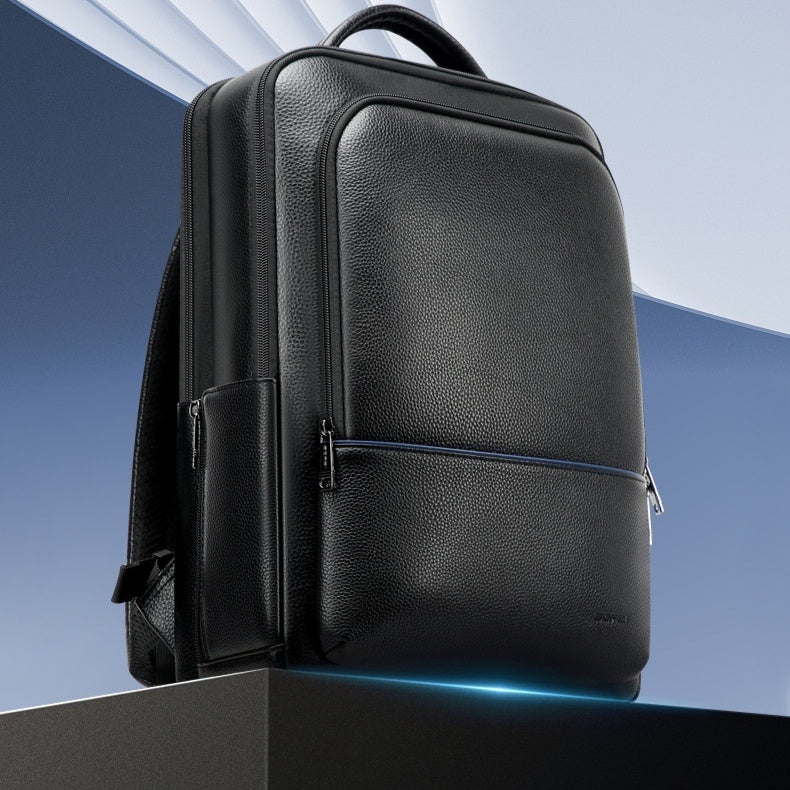 Men's Fashionable Leather Business Commuter Backpack